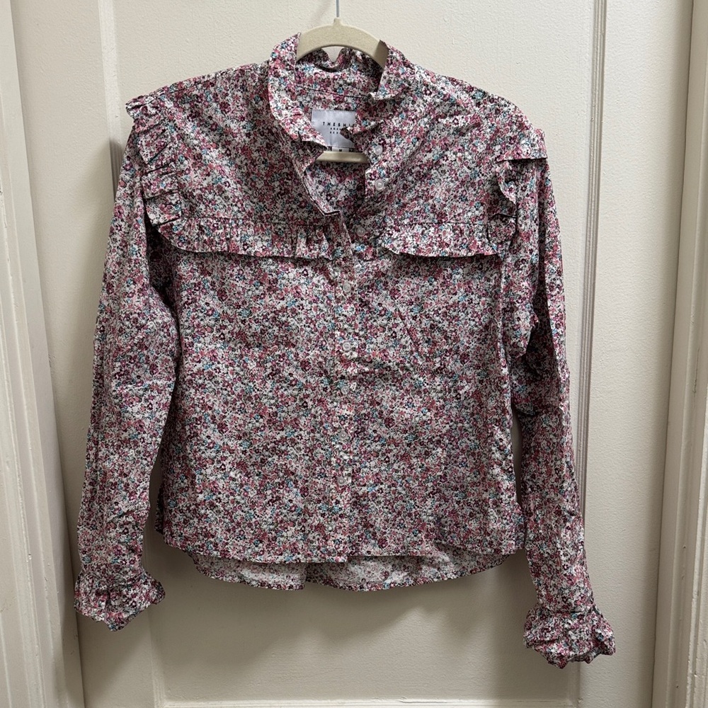 The Shirt by Rochelle Behrens - Pink and Blue Floral Top